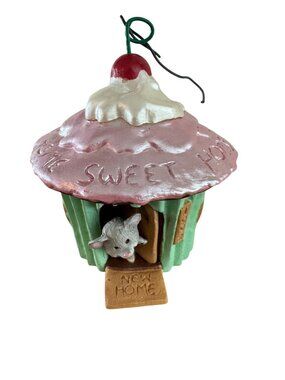 Home Sweet Home Hallmark 1992 Cupcake Mouse Ornament 2" Tall Collectible Vintage